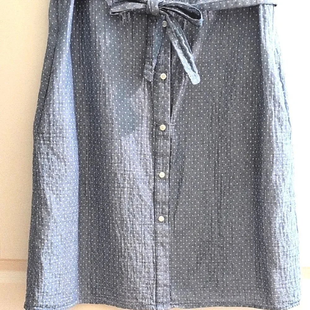 Tommy Hilfiger Polka Dot Print Sleeveless Cotton Shirt Dress Size 10